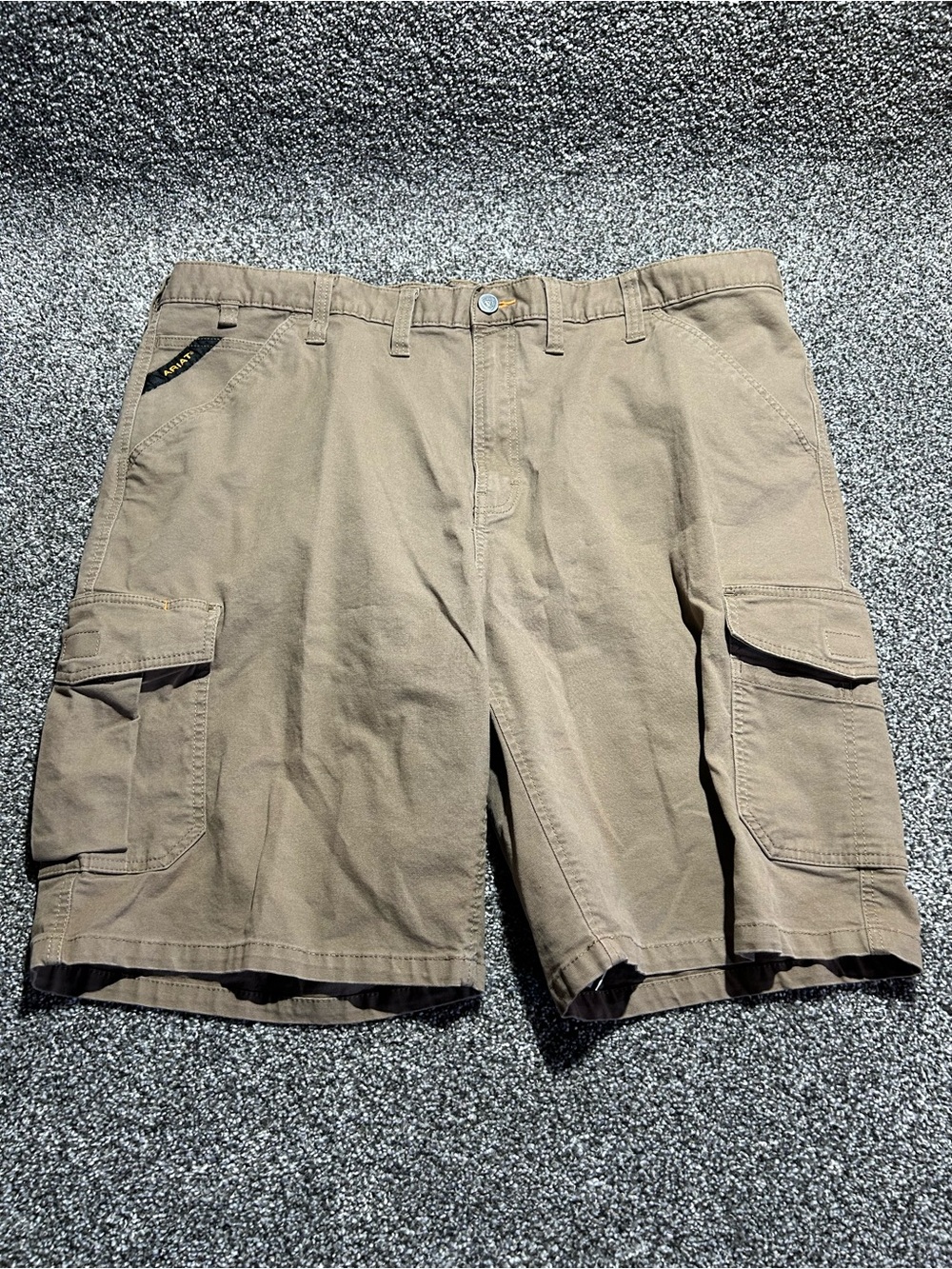 Ariat Rebar Men's Relaxed Duck Canvas Cargo Shorts in Khaki - Work Style 46